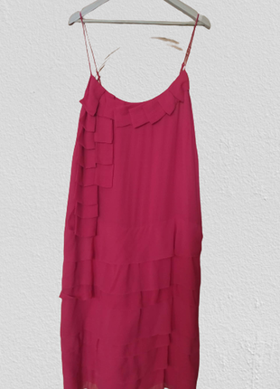 Шовкова шифонова сукня сарафан,  від whistles, в стилі чарльстон, червона3 фото