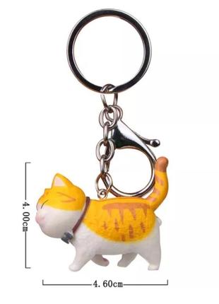 🐱💛 милий брелок для ключів "рудий з білим котик" кіт кошеня рыжий кот котенок1 фото