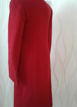 Красивое женское кашемировое пальто на синтепоне красного бордового цвета. classic fashion4 фото