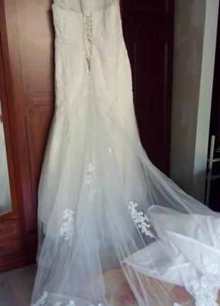 Свадебное платье с шлейфом, италия4 фото