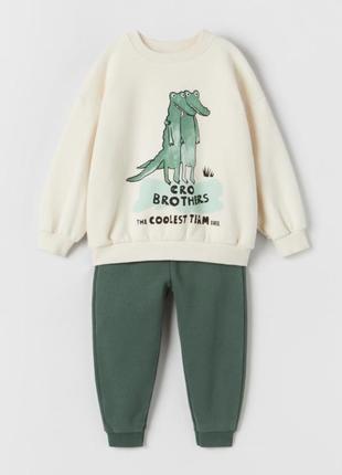 Комплект із крокодилом zara костюм байковий