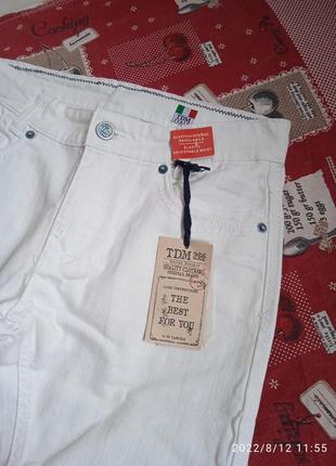 Підліткові джинсові штани білого кольору4 фото