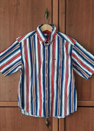 Винтажная рубашка с коротким рукавом tommy hilfiger vintage