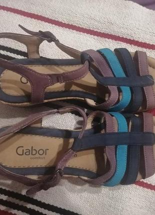 Женские кожаные сандалии босоножки gabor 37.5-38 р. (5.5)8 фото