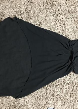 Чорне вечірнє плаття асиметричного крою5 фото