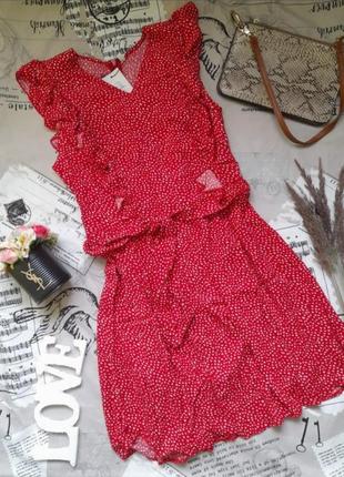 Розпродаж! літня червона сукня в горошок.2 фото