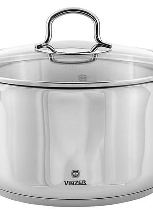 Кастрюля с крышкой vinzer techno 24 см 5.9 л (50163)