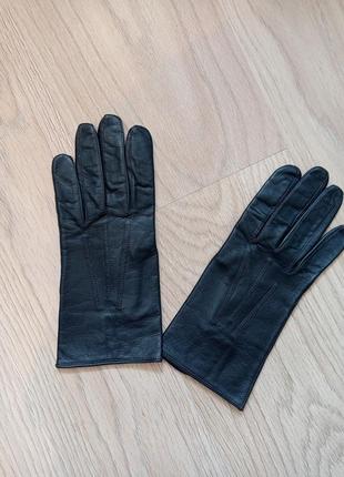 Шкіряні сірі рукавички2 фото