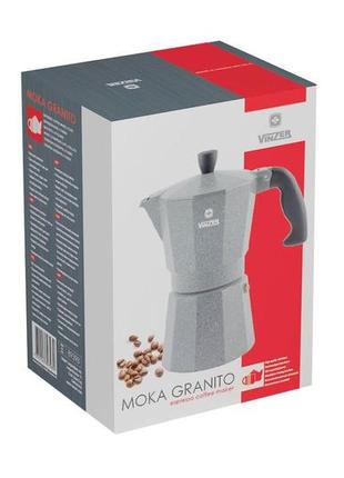 Кофеварка  гейзерная vinzer moka granito, 6 чашек по 50 мл [89398]3 фото