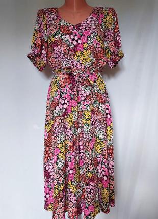 Цветочное платье миди debenhams billie and blossom dresses(размер 12-14)
