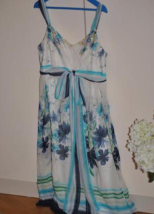 Летнее платье, сарафан, цветочный принт, размер м1 фото