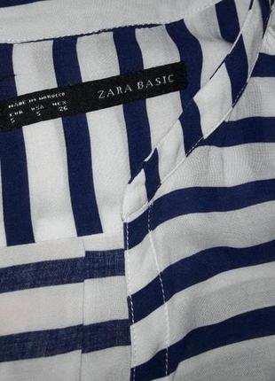 Блузка сорочка в смужку zara basic5 фото