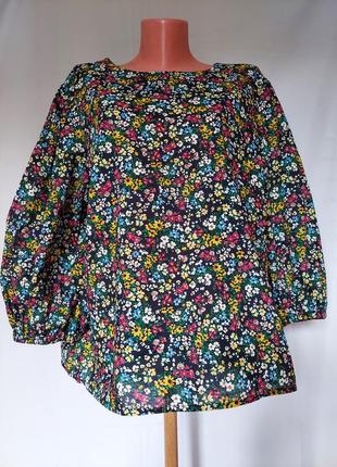 Стильная цветочная блуза свободного кроя m&co(размер 14)3 фото