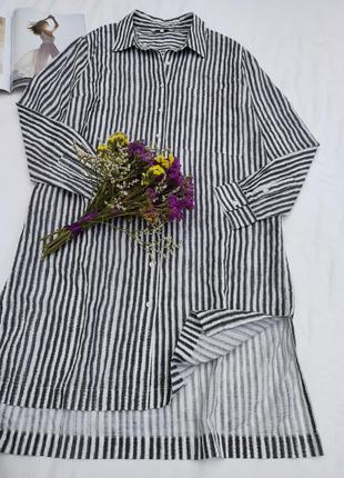 Sandwich стильное коттоновое платье- рубашка в полоску3 фото