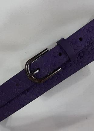 02.041.031 (120-2,6) элегантный женский узкий кожаный ремень шириной 20 мм цвета фиолет1 фото