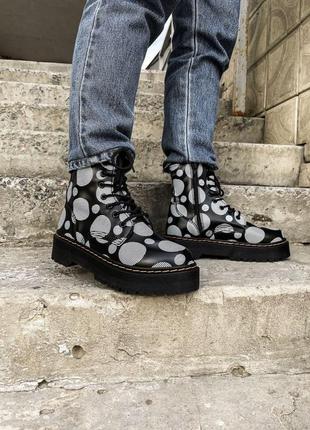 Жіночі ботінки dr. martens jadon polka black/ женские ботинки доктор мартинс