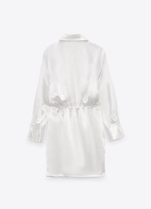 Белое атласное платье из новой коллекции zara размер s3 фото