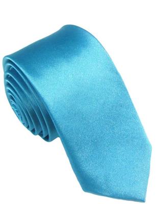 Голубой галстук узкий1 фото