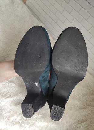 Замшеві туфлі, колір морської хвилі4 фото