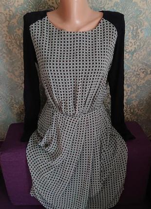 Женское платье шифон с трикотажными рукавами р.44/464 фото