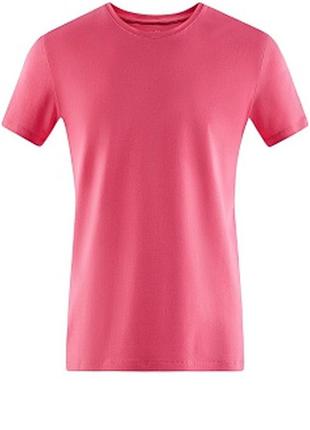 Рожева футболка бавовна без малюнків малиновий h&m однотонна натуральна