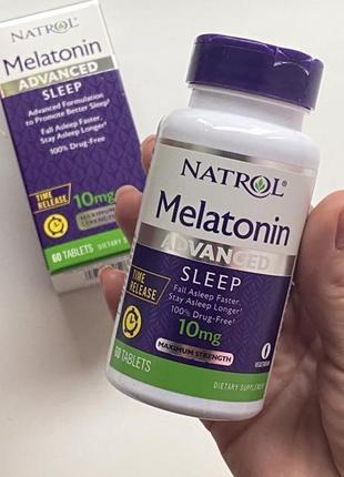 Мелатонін, покращений сон, повільне вивільнення, 10 мг, 60 таблеток