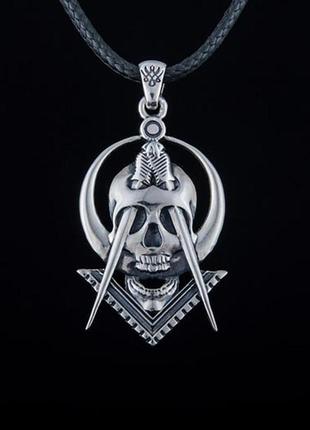 Кулон подвеска череп с мечами рок панк готика