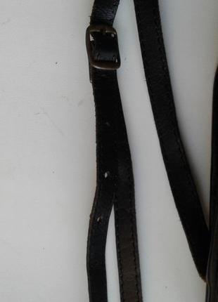 Сумка кошелек черная натуральная кожа через плечо (кросс боди) унисекс  нюансы9 фото