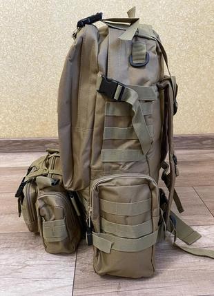Тактический рюкзак 55 л с подсумками мультикам и койот3 фото