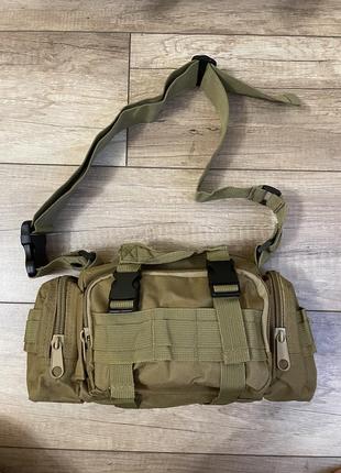 Тактический рюкзак 55 л с подсумками мультикам и койот5 фото