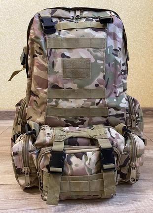 Тактический рюкзак 55 л с подсумками мультикам и койот6 фото