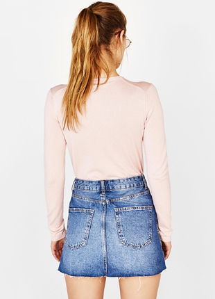 Комбинированная джинсовая юбка bershka 2