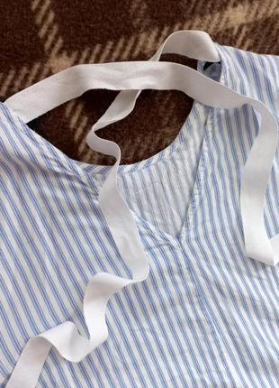 Ніжна романтична блуза в смужку з мереживом5 фото