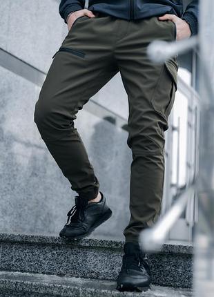 Теплі чоловічі спортивні штани / карго / хакі