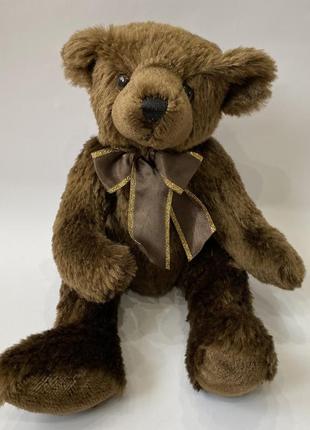 Коллекционный медведь с бантиком мягкая игрушка