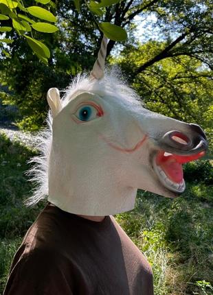 Гумова маска, латексна єдиноріг, кінь, кінь2 фото
