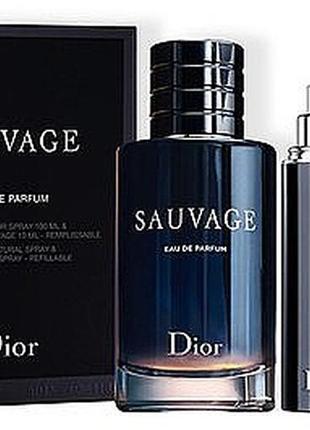 Dior eau sauvage de parfum gift set набір (edt 100ml + edt/mini 10ml)2 фото