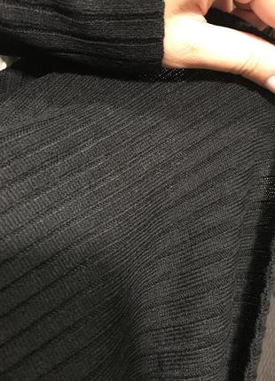 Черный джемпер в рубчик с квадратным вырезом asos,черный свитер,кофта в рубчик4 фото