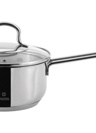 Ковш с крышкой vinzer techno 16 см 1.5 л (50159)