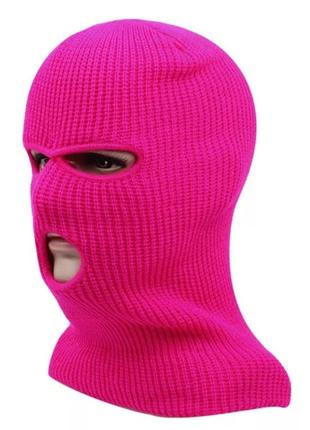 Балаклава маска бандитка 2 в 1 розовая, унисекс reis one size