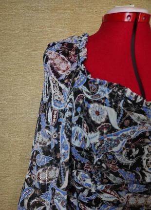Шифонова міні сукня плаття з драпіруванням і воланами6 фото