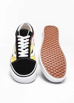 Взуття чоловіче, кеді vans ua old skool flame black/bl flame/black3 фото