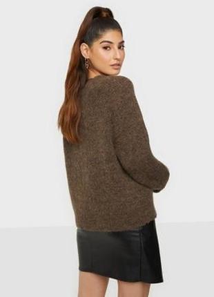 Коричневий мохеровий кардиган в'язаний кардиган на гудзиках liu jo jeans вовняної кардиган оригінал