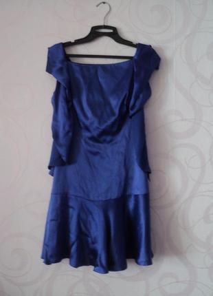 Синее коктейльное платье-мини1 фото