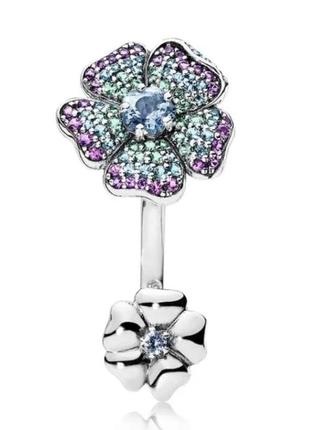 Серебрянное кольцо пандора сияющий цветок pandora серебро 9252 фото