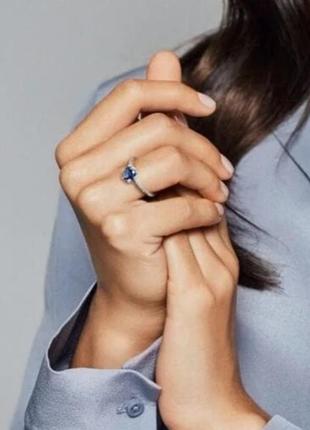 Серебрянное кольцо голубая безупречность серебро 925 пандора pandora2 фото