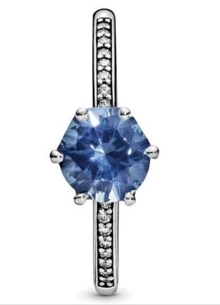 Серебрянное кольцо голубая безупречность серебро 925 пандора pandora3 фото