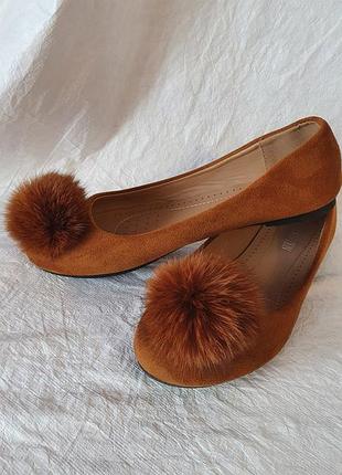 Балетки балєтки тканеві з натуральним кроликом дуже гарні