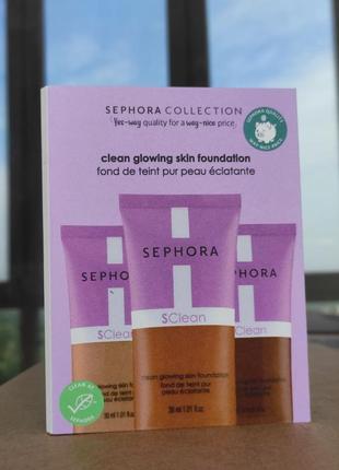 Пробники легкий сияющий тональный крем sephora collection clean glowing skin foundation6 фото
