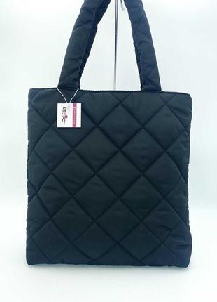 Женская сумка стеганая нейлоновая2 фото